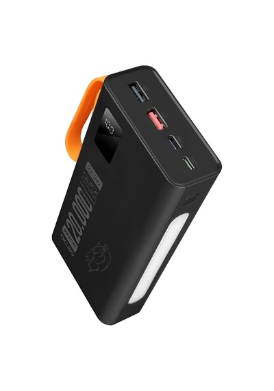 22.5w Pd 3.0 Kablolu Powerbank, Gerçek 20.000 Mah Taşınabilir Şarj Cihazı, Dahili Type-c, Lightning Ve Micro Usb Kablolu, Led Ekranlı, Hızlı Şarj, İphone 16/15 Ve Android Uyumlu, Siyah