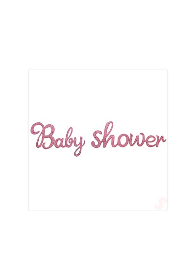 Baby Shower Simli Folyo Karton Banner, 90 Cm - Pembe Diğer