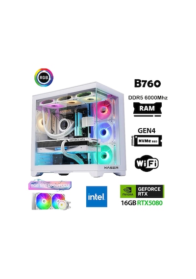 Xaser Velox X440 i7 14700F 64 GB 2 TB SSD 16 GB RTX5080 Free Dos Masaüstü Oyuncu Bilgisayarı