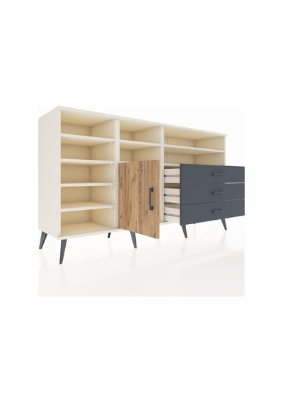 Kronos Konsol 8 Raflı 3 Çekmeceli Tek Kapaklı 176x59x99 Aytaşı-ç Aytaşı-çam/antrasit Kronos Konsol 8 Raflı 3 Çekmeceli Tek Kapaklı 176x59x99 Aytaşı-ç Aytaşı-çam/antrasit