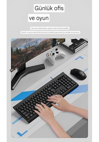Hp Km100 Kablolu Klavye Mouse Set İngilice Q Optik