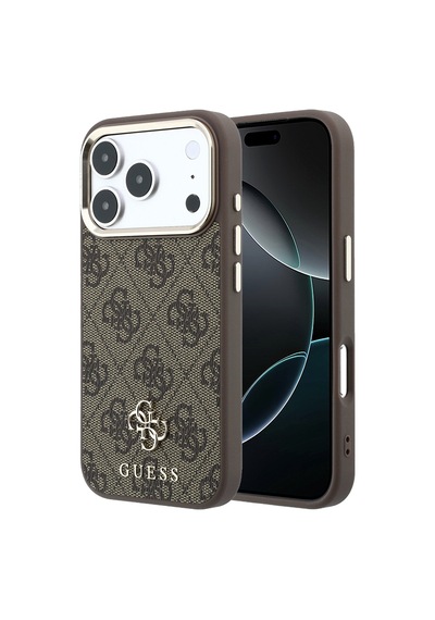 İphone 17 Pro Kılıf Guess Lisanslı M-safe Şarj Özellikli Small 4g Ve Classic Logolu Kapak Kahverengi