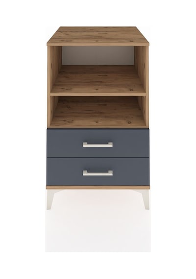 Kronos Komodin 2 Raflı 2 Çekmeceli 60x59x96 Çam-antrasit Çam
