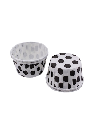 Cupcake Kalıbı Orta Boy 50x39 Mm 50 Adet Puantiyeli Beyaz