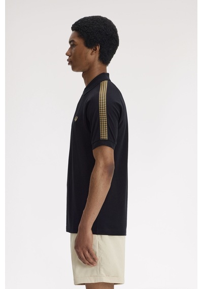 Fred Perry M2304 Cross Tape Erkek Polo Tişört Siyah