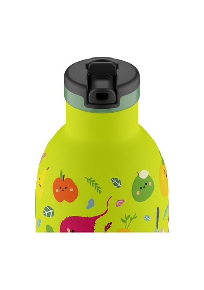 Clima Bottle Veggie Friends Pipetli Paslanmaz Çelik Termos 330 Ml Açık Yeşil