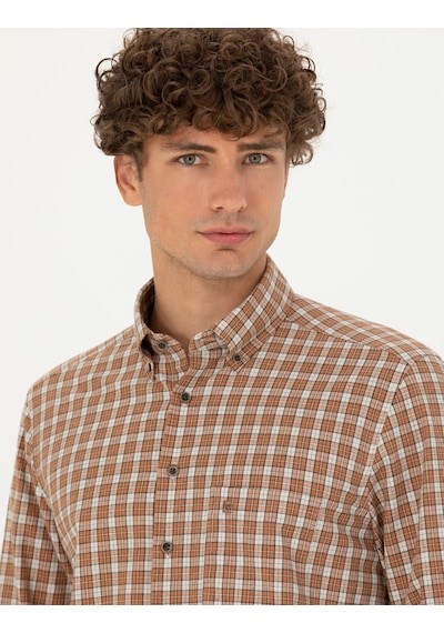 Pierre Cardin Erkek Kahverengi Gömlek Desenli 50274597-vr029 Kahverengi