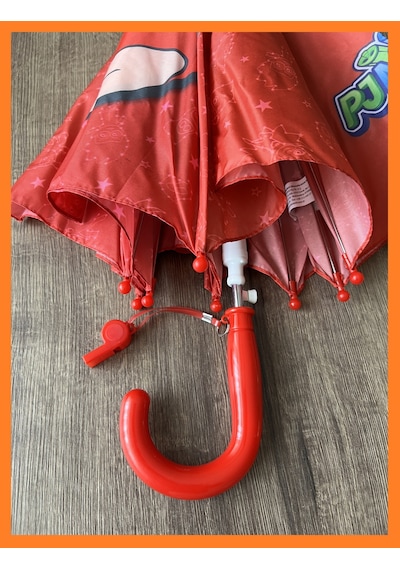 Pj Masks Çocuk Şemsiyesi 8 Telli - Pvc Kılıflı - 6-13 Yaş Kırmızı