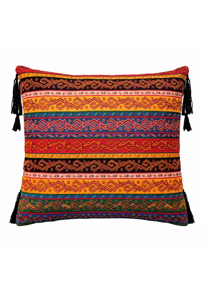 2 Li Set Meksika & Fas Stili Kilim Desenli Gerçek Deri Detaylı İçi Dolgulu Dekoratif Yastık Etnik Boho Lüks Kırlent Turuncu Siyah 2 Li Set Meksika & Fas Stili Kilim Desenli Gerçek Deri Detaylı İçi Dolgulu Dekoratif Yastık Etnik Boho Lüks Kırlent Turuncu Siyah