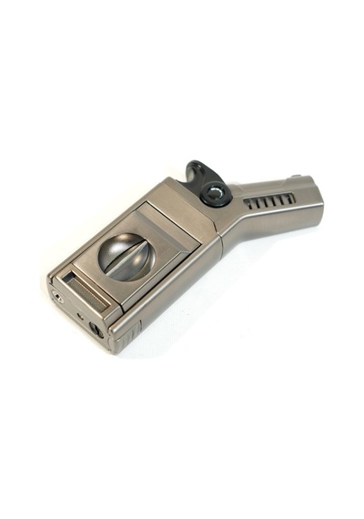 Cohiba Tek Torch Pürmüz Dahili S-v Cut & İğneli Gunmetal Metal Puro Çakmağı - Tr9482