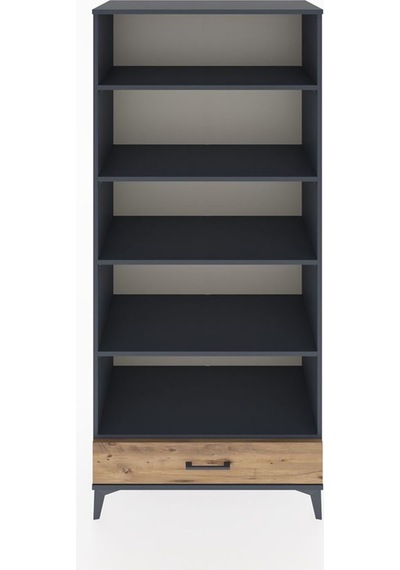 Hyperion Dolap 5 Raflı Tek Çekmeceli 88x44x195 Antrasit-çam Antrasit