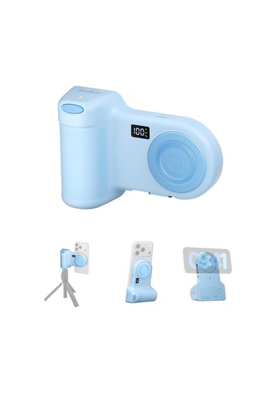 Stage Powergrip, Manyetik Kablosuz Şarjlı Kamera Tutacağı 9300 Mah, Geri Çekilebilir Usb-c Kablolu Power Bank, Bluetooth & Tripod Bağlantısı, Lcd Ekran, İphone Ve Pixel İçin Şarj Cihazı