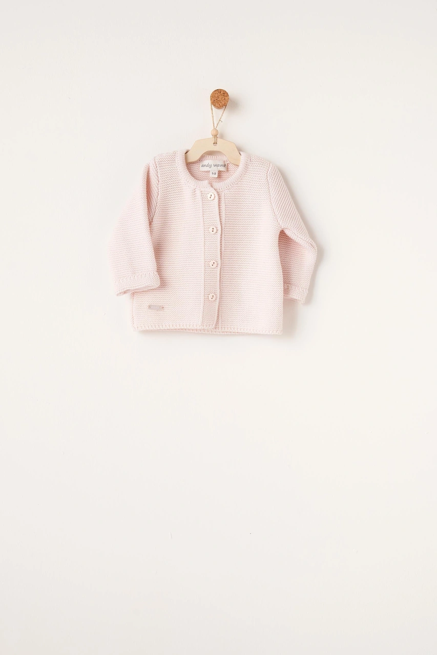 Andywawa Bebek Triko Ceket Jacket Knitwear Basic Ac26344 Pembe