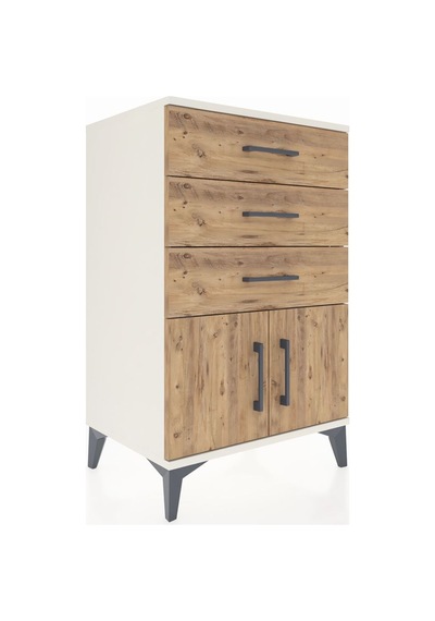 Hyperion Komodin 3 Çekmeceli 2 Kapaklı 60x44x96 Aytaşı-çam Aytaşı