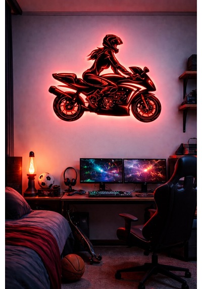 Lucenda Led Işıklı Kadın Motorcu Silüet Tablo Modern Motosiklet Duvar Dekoru Kırmızı - 865124191 Kırmızı Lucenda Led Işıklı Kadın Motorcu Silüet Tablo Modern Motosiklet Duvar Dekoru Kırmızı - 865124191 Kırmızı