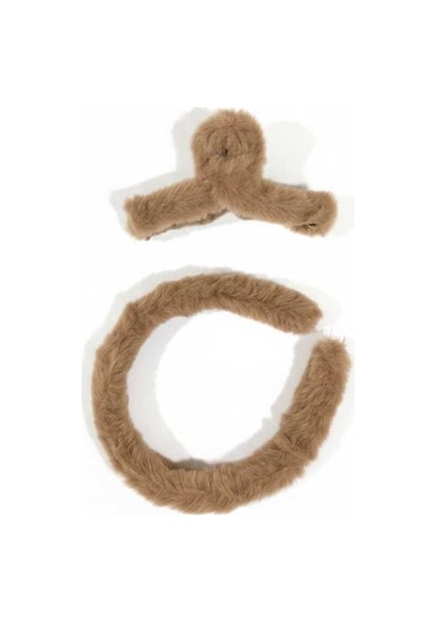 Peluş Taç Ve Peluş Mandal Toka Set 2 Li Siyah