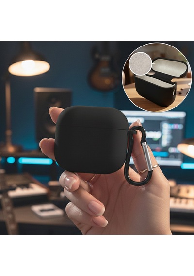 Caseonn Apple Uyumlu AirPods 4.nesil/anc Kılıf Askı Aparatlı Lansman Siyah