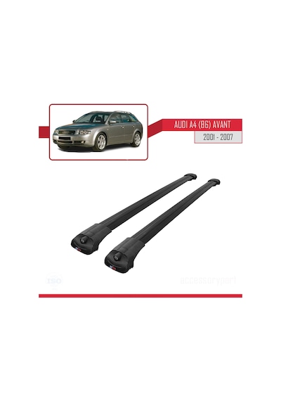 Audi A4 B6 Avant 2002-2004 Arası İle Uyumlu Ace-1 Ara Atkı Tavan Barı Siyah