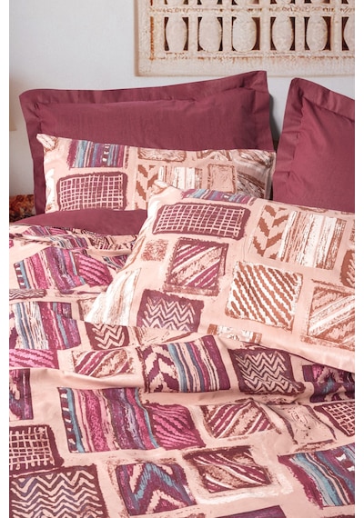 Cotton Box Ethnic Tek Kişilik Nevresim Takımı Estilo Bordo