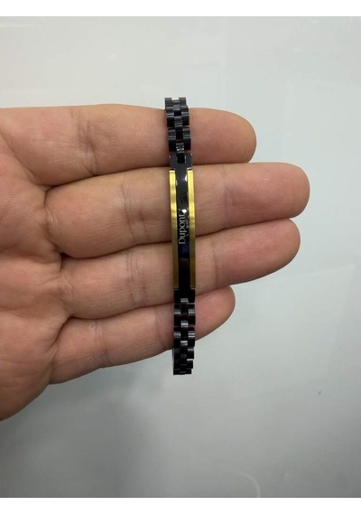 Dupont Mılano Dm-sb-011-bg06 Siyah/altın Renk Erkek Çelik Bileklik Siyah - Sarı