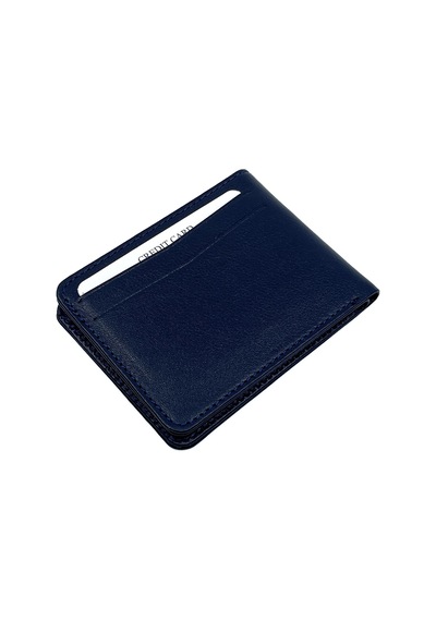 Bons Hakiki Deri Erkek Cüzdan - Minimalist Kartlık Ve Cüzdan - Lacivert