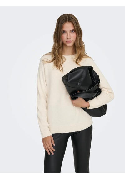 Only Onlrıca L/s Pullover Knt Noos Kadın Kazak 15204279 Ekru