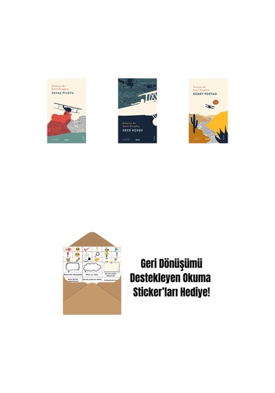 Savaş Pilotu + Gece Uçuşu + Güney Postası + Okuma Sticker'ları