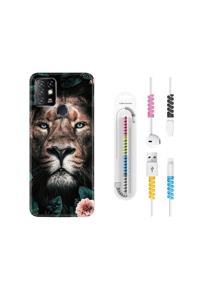 Infinix Hot 10 Kılıf Kablo Koruyuculu Leon Flowers 1307