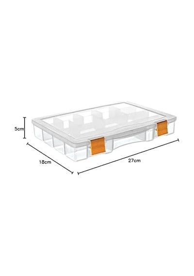 13 Bölmeli Organizer Kutu - Ayarlanabilir Bölmeli Şeffaf Saklama Ve Düzenleme Kutusu, Takı, Boncuk, Vida, Hobi Ve Küçük Parçalar İçin Kapaklı Organizer