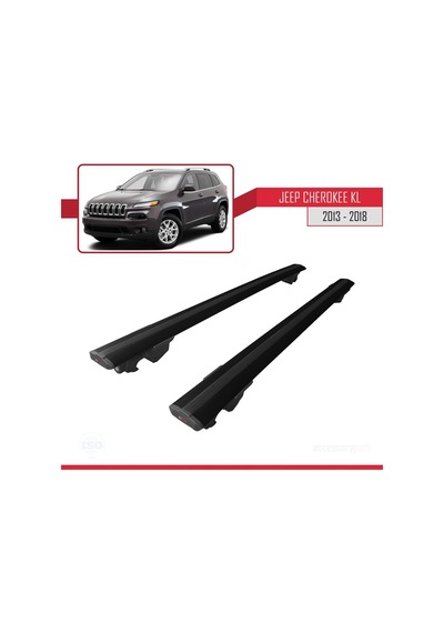 Jeep Cherokee Kl 2013-2018 Arası İle Uyumlu Hook Model Anahtar Kilitli Ara Atkı Tavan Barı Siyah