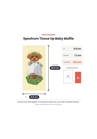 Spextrum Tissue Up Baby Muffie Peçetelik Bej