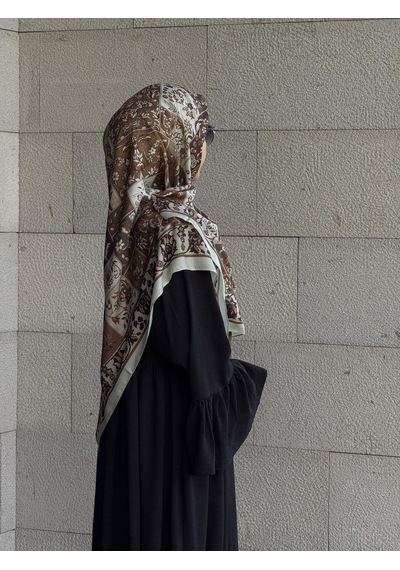 Qalortex Scarf Pamuklu Soft Osmanlı Desen Eşarp-küf Yeşil