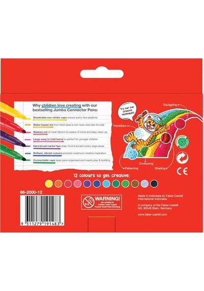 Eğlenceli Jumbo Keçeli Kalem,12'li, 12 Renk