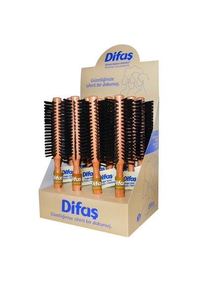 Difaş Saç Fırçası Natural 3050 12 Li Stant