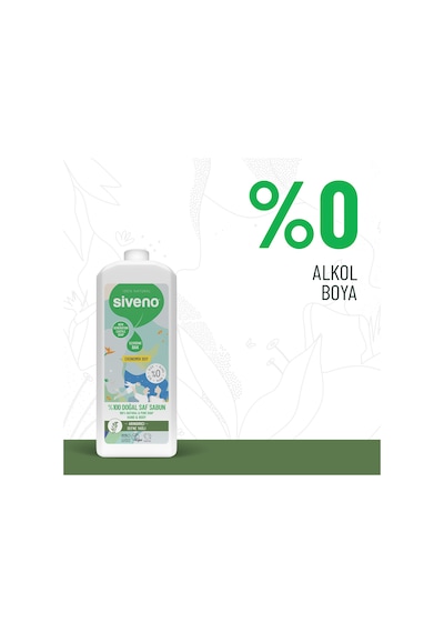 Siveno %100 Doğal Sıvı Kastil Sabun Defne Yağlı Nemlendirici Bitkisel Vegan 1 L