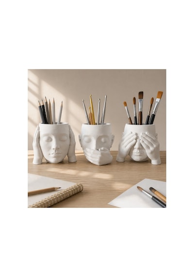 Üçlü Dekoratif Figür Seti 3d Baskı Masa Raf Dekoru