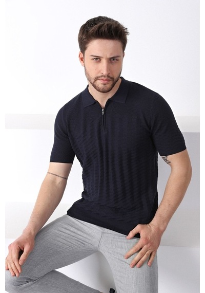 Ferraro Lacivert Polo Yaka Fermuarlı Erkek Pamuk Triko T-Shirt-Lacivert (417942093) Lacivert Ferraro Lacivert Polo Yaka Fermuarlı Erkek Pamuk Triko T-Shirt-Lacivert (417942093) Lacivert