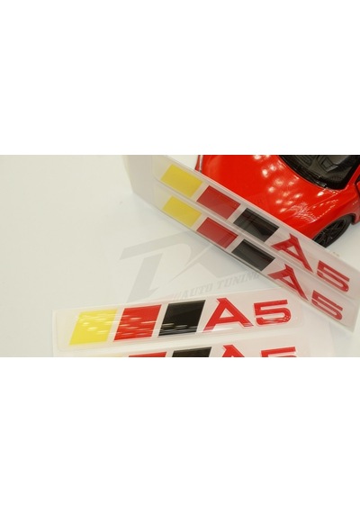 Audi A5 Logo 3M 3D Damla Silikon Torpido Bagaj Çamurluk Logo Ambl