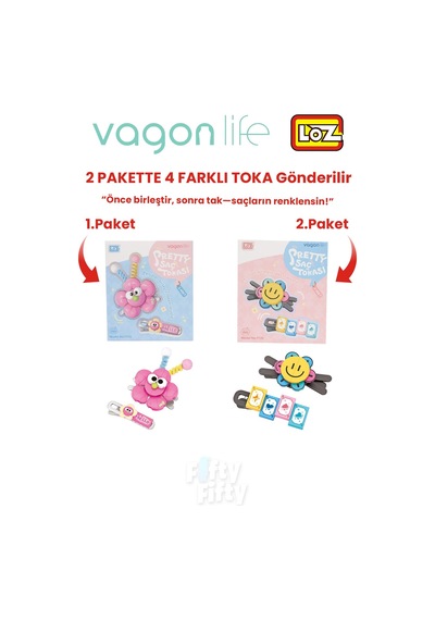 4'lü Saç Toka Seti Önce Birleştir,sonra Tak 2 Paket 4 Adet Gönderilir Yapı Toka Seti Ff 7113-7135