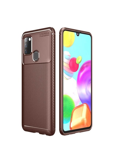Samsung Uyumlu Galaxy A21S Kılıf Zore Negro Silikon Kapak-Kahverengi