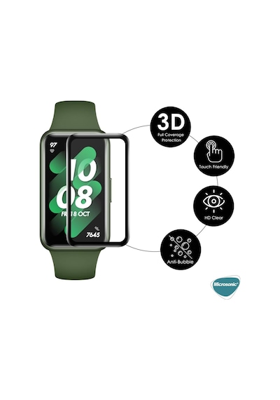 Huawei Band 9 Tam Kaplayan Nano Cam Ekran Koruyucu Siyah Band 9 İle Uyumlu Ekran Koruyucu - Siyah