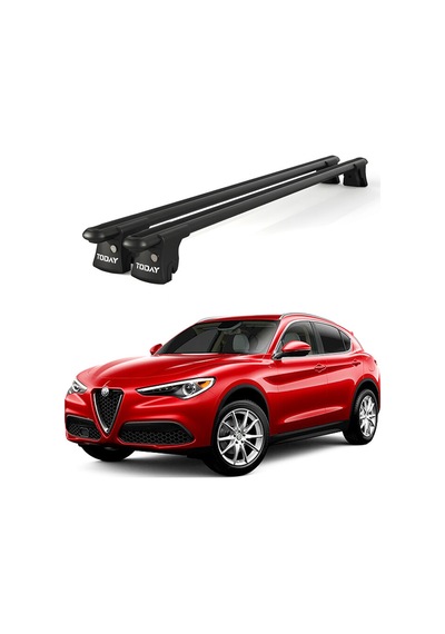 Trio-ıı Alfa Romeo Stelvio 2017 Ve Sonrası Uyumlu Siyah Kilitli Ara Atkı 120cm Port Bagaj Tavan Barı