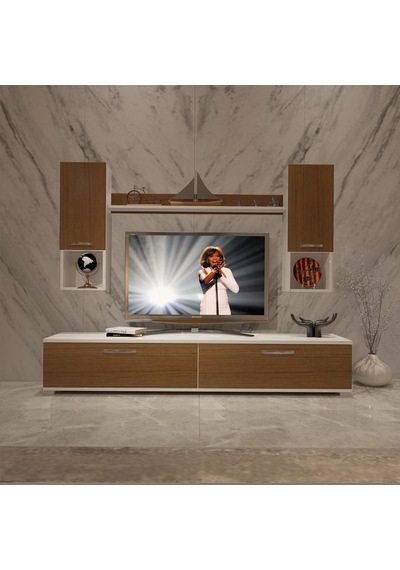 Decoraktiv Eko 5da Mdf Std Tv Ünitesi Tv Sehpası Beyaz - Ceviz