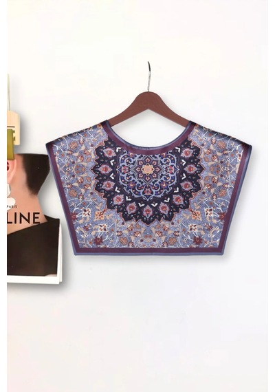 Walkenzo Bohem Stil Etnik Desenli Kadın Omuz Şalı Kahverengi - Gri