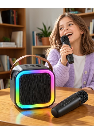 Taşınabilir Bluetooth Hoparlör Ve 2 Mikrofon Seti Bls97-2