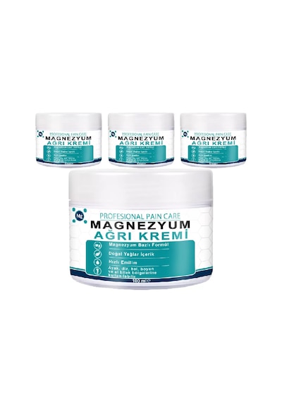 Saf Magnezyum Klorürlü Ağrımasaj Losyonu 4 Adet Zechstein Deniz Kaynaklı, Aloe Vera Ve E Vitaminli Komplex Relax Krem
