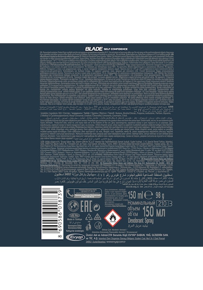 Blade Self Confidence Deodorant 3 x 150 ML