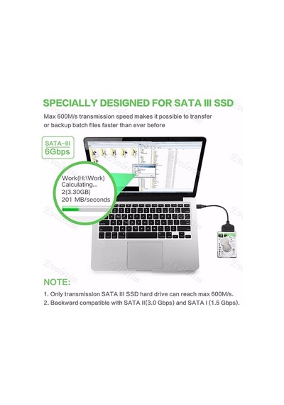 Usb 3.0 2.5 Inç Sata 4591A Hdd Hard Disk Kablosu Kutusu Veri