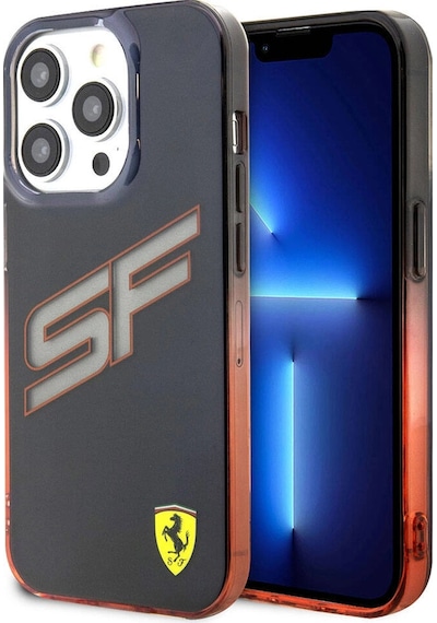 Apple Uyumlu iPhone 15 Pro Max Kılıf Ferrari Lisanslı Transparan Sf Yazılı Kenarları Renk Geçişli K