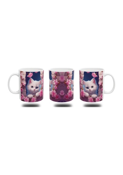 Pembe Kedi Figürlü 3 Boyutlu Görsel Baskılı Kupa Bardak Sevimli Ve Estetik Bir Dokunuş